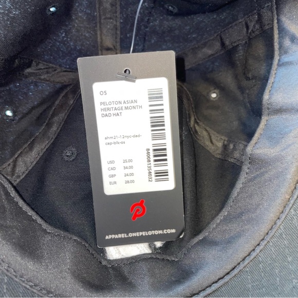 NWT Peloton Asian Heritage Hat/Ball‎ Cap Black With Flower Patch Adjustable Back - Picture 5 of 6